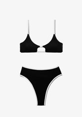 D.franklin Feroe Top + Wake Bottom Bikini Black