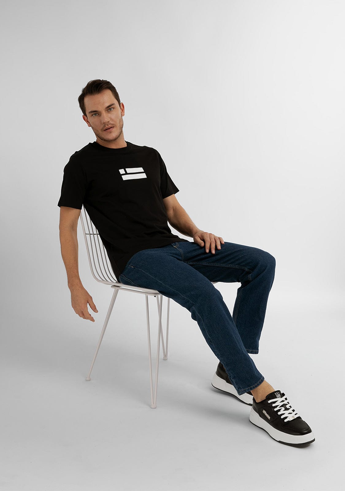 D.franklin Flag T-Shirt Black / White