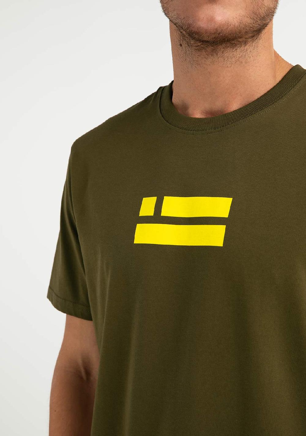 D.franklin Flag T-Shirt Khaki / Lime