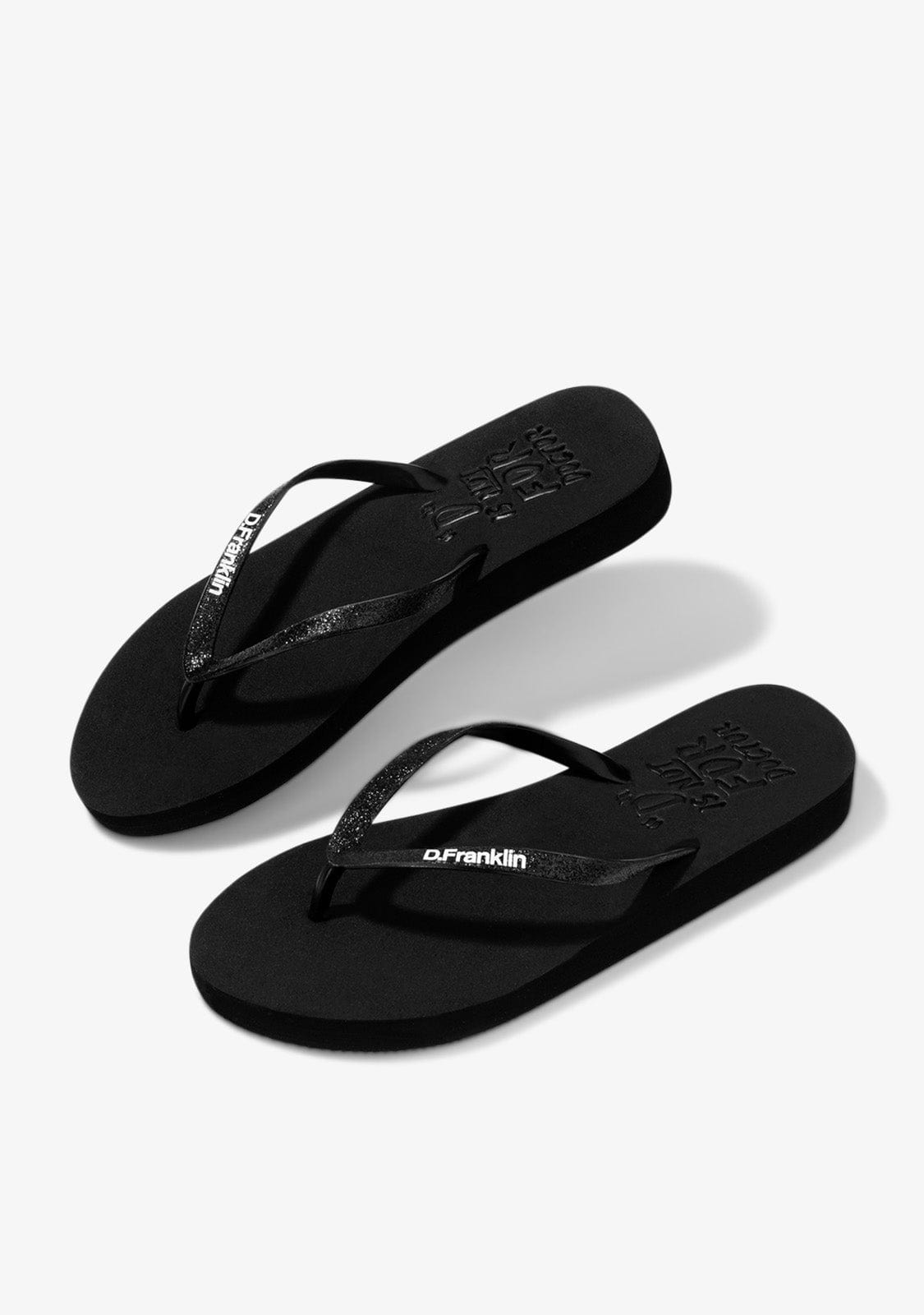 D.franklin Flip Flop Glitter Black