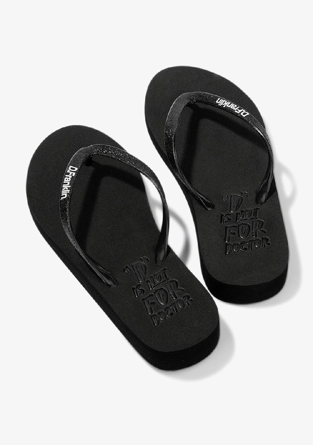 D.franklin Flip Flop Glitter Black