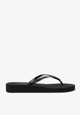 D.franklin Flip Flop Glitter Black