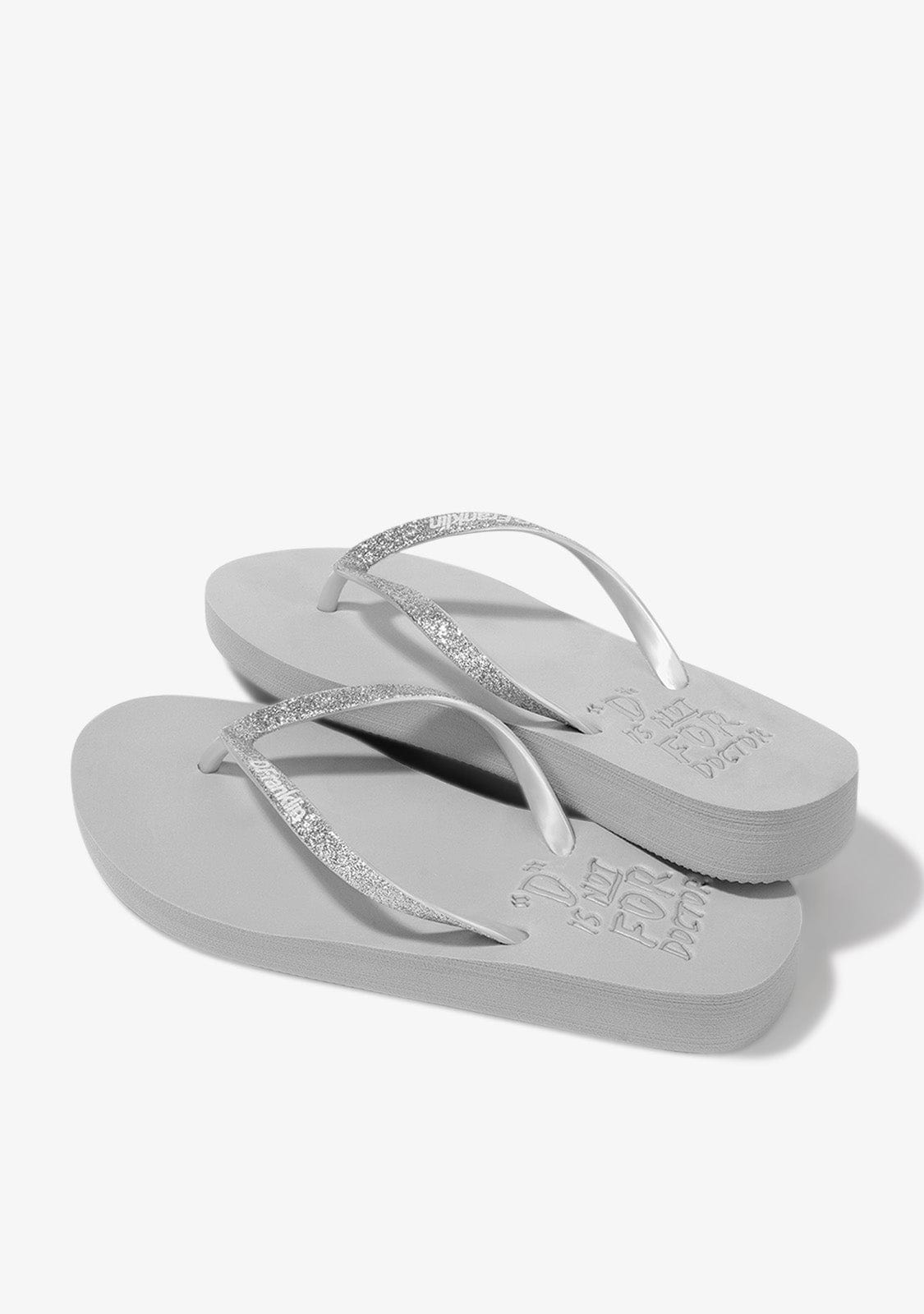 D.franklin Flip Flop Glitter Silver