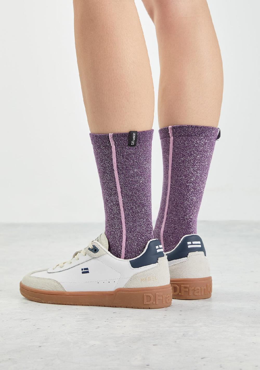 D.franklin Glitter Socks Purple