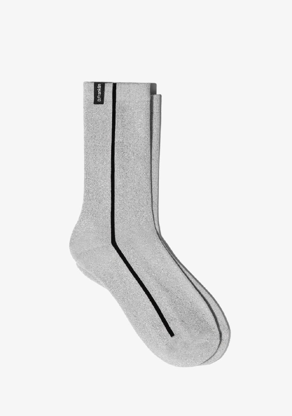 D.franklin Glitter Socks Silver