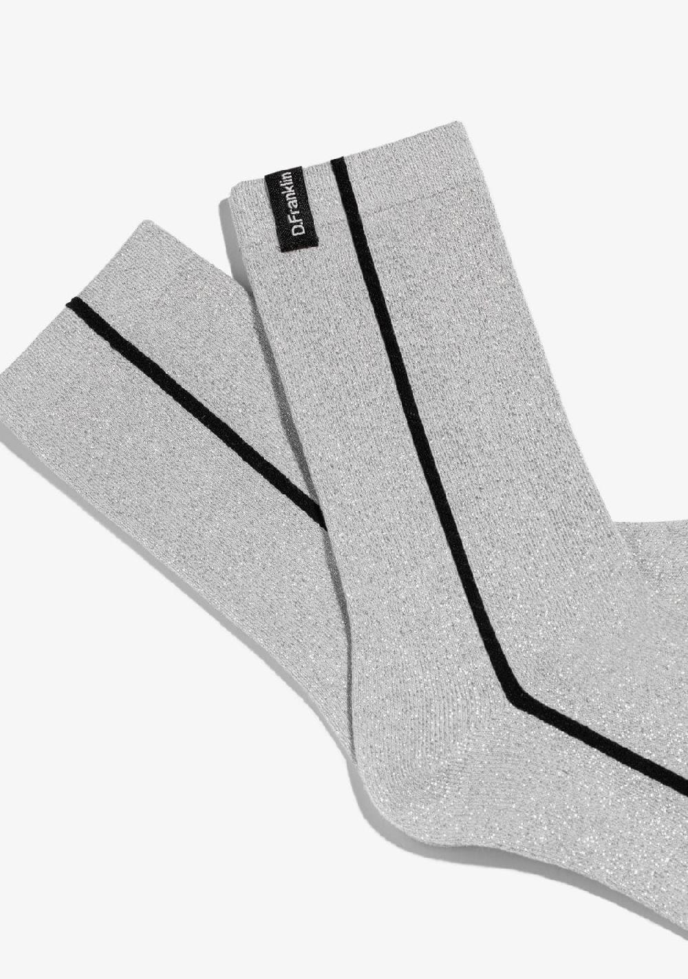 D.franklin Glitter Socks Silver