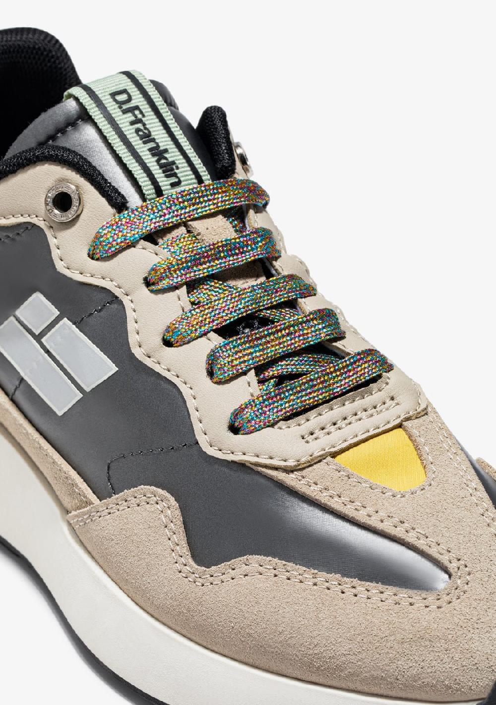 D.franklin Iridescent Multi Shine Shoelaces