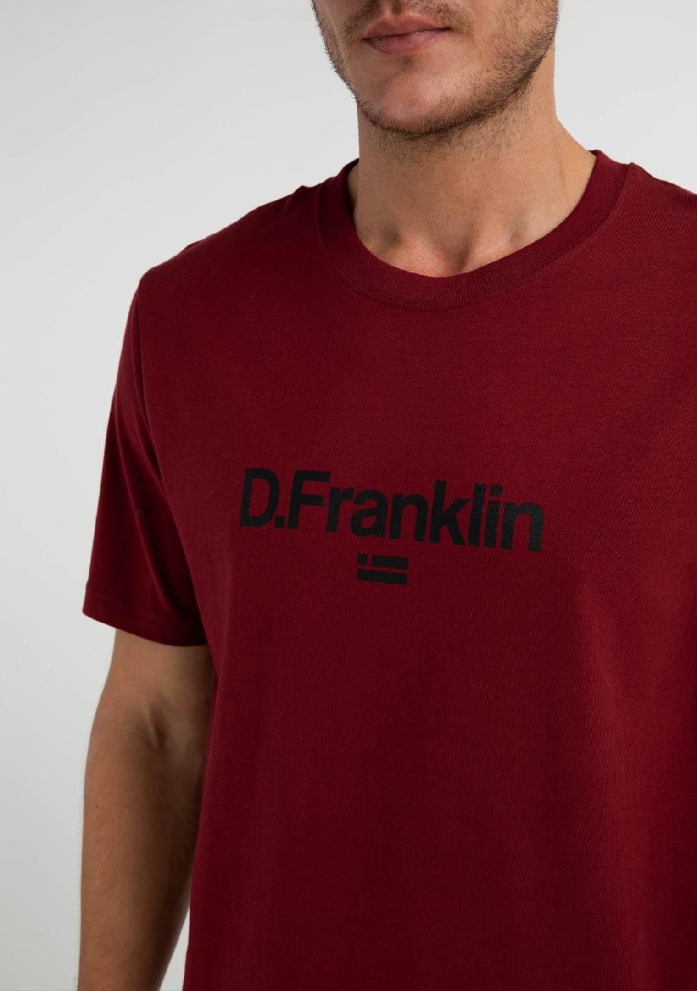 D.franklin Logo Flag T-Shirt Burgundy / Black