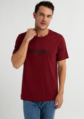 D.franklin Logo Flag T-Shirt Burgundy / Black