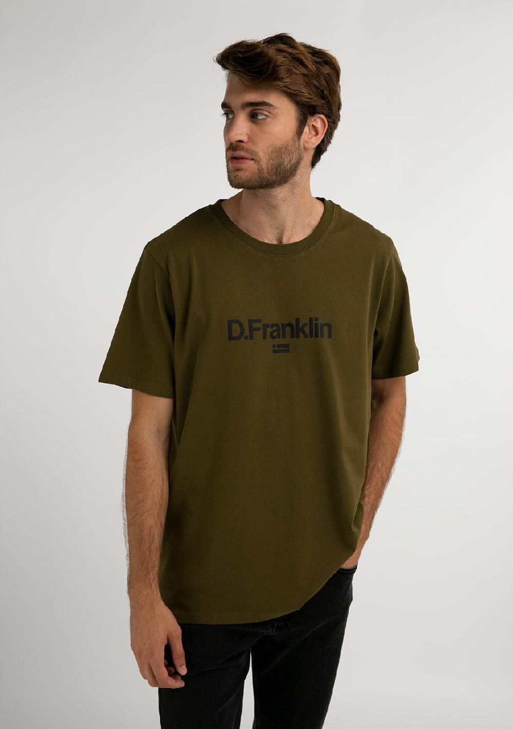D.franklin Logo Flag T-Shirt Khaki / Black