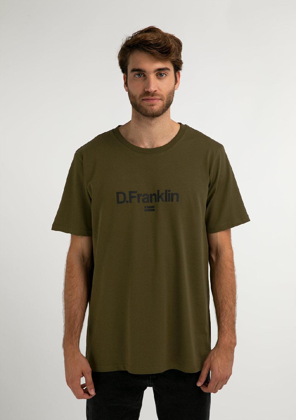D.franklin Logo Flag T-Shirt Khaki / Black