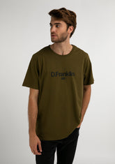 D.franklin Logo Flag T-Shirt Khaki / Black