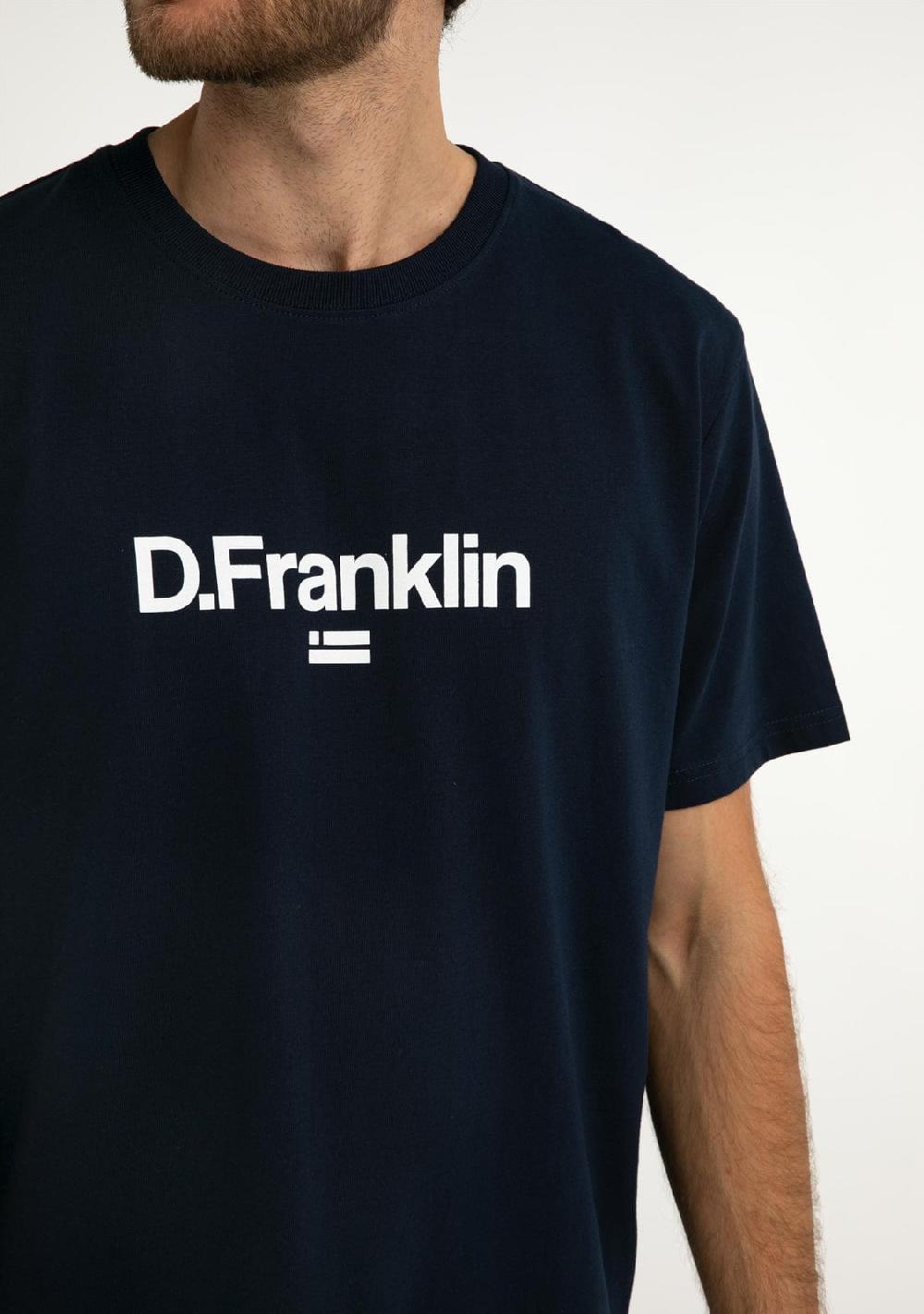 D.franklin Logo Flag T-Shirt Navy / White