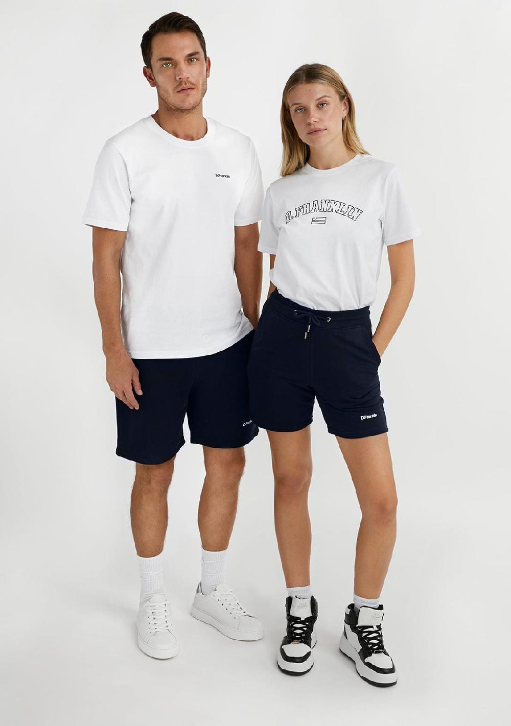 D.franklin Logo Jogger Shorts Navy / White