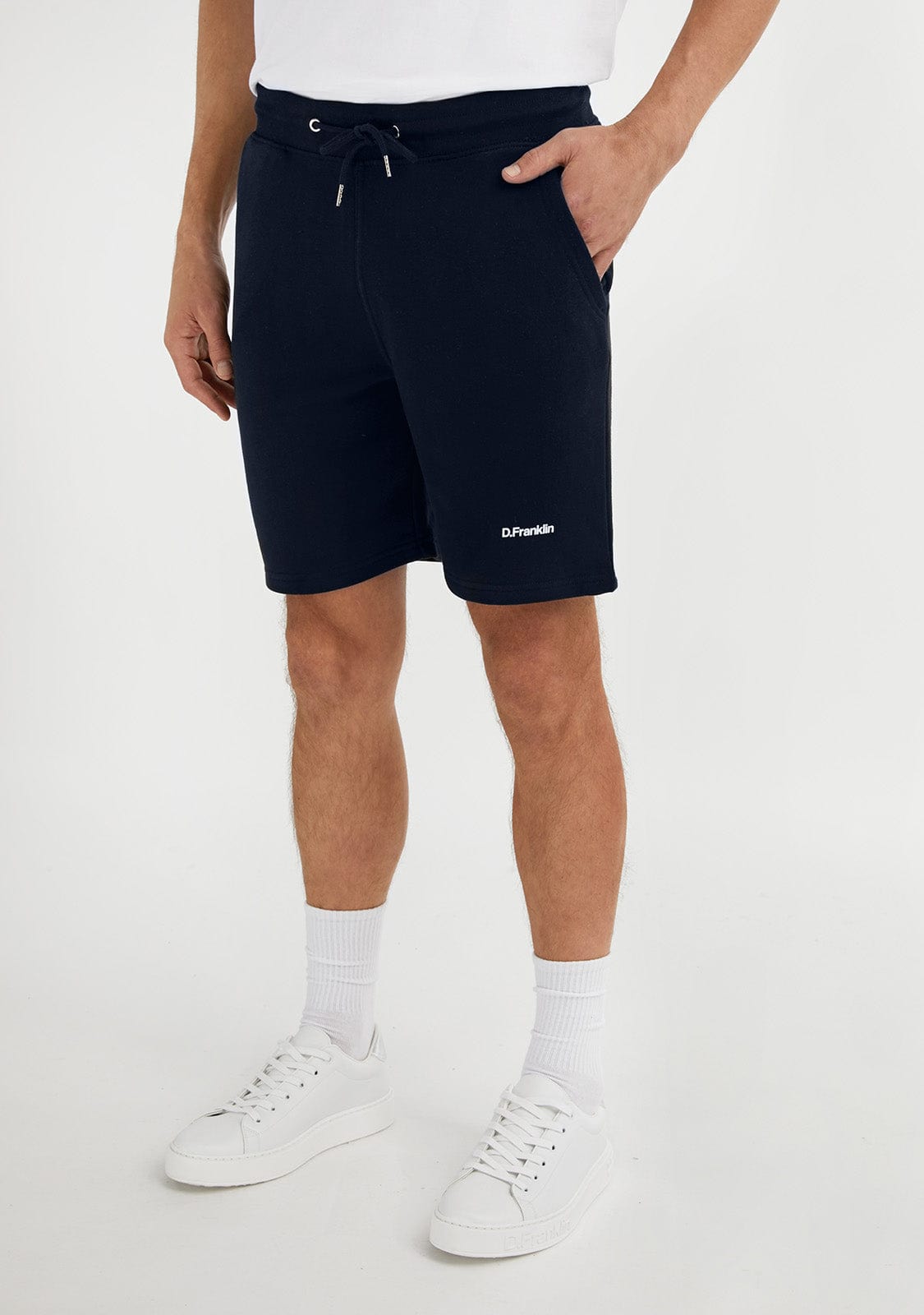 D.franklin Logo Jogger Shorts Navy / White