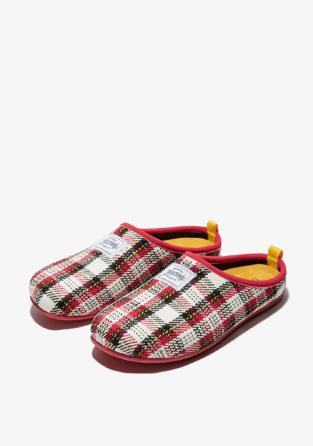 D.franklin Mercredy Slipper Tartan Red / White