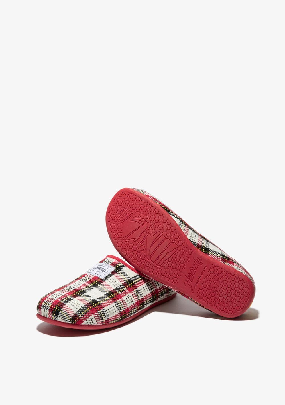 D.franklin Mercredy Slipper Tartan Red / White