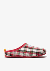 D.franklin Mercredy Slipper Tartan Red / White