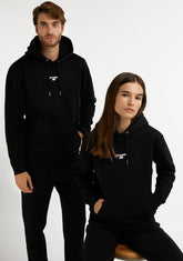 D.franklin Mid Logo Hoodie Black / White