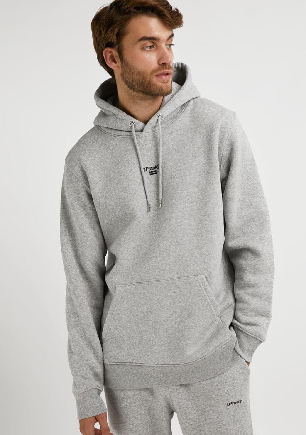 D.franklin Mid Logo Hoodie Grey / Black
