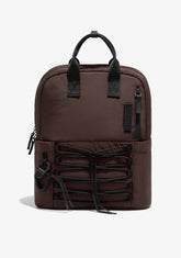 D.franklin Multi-Pocket Nylon Backpack Brown