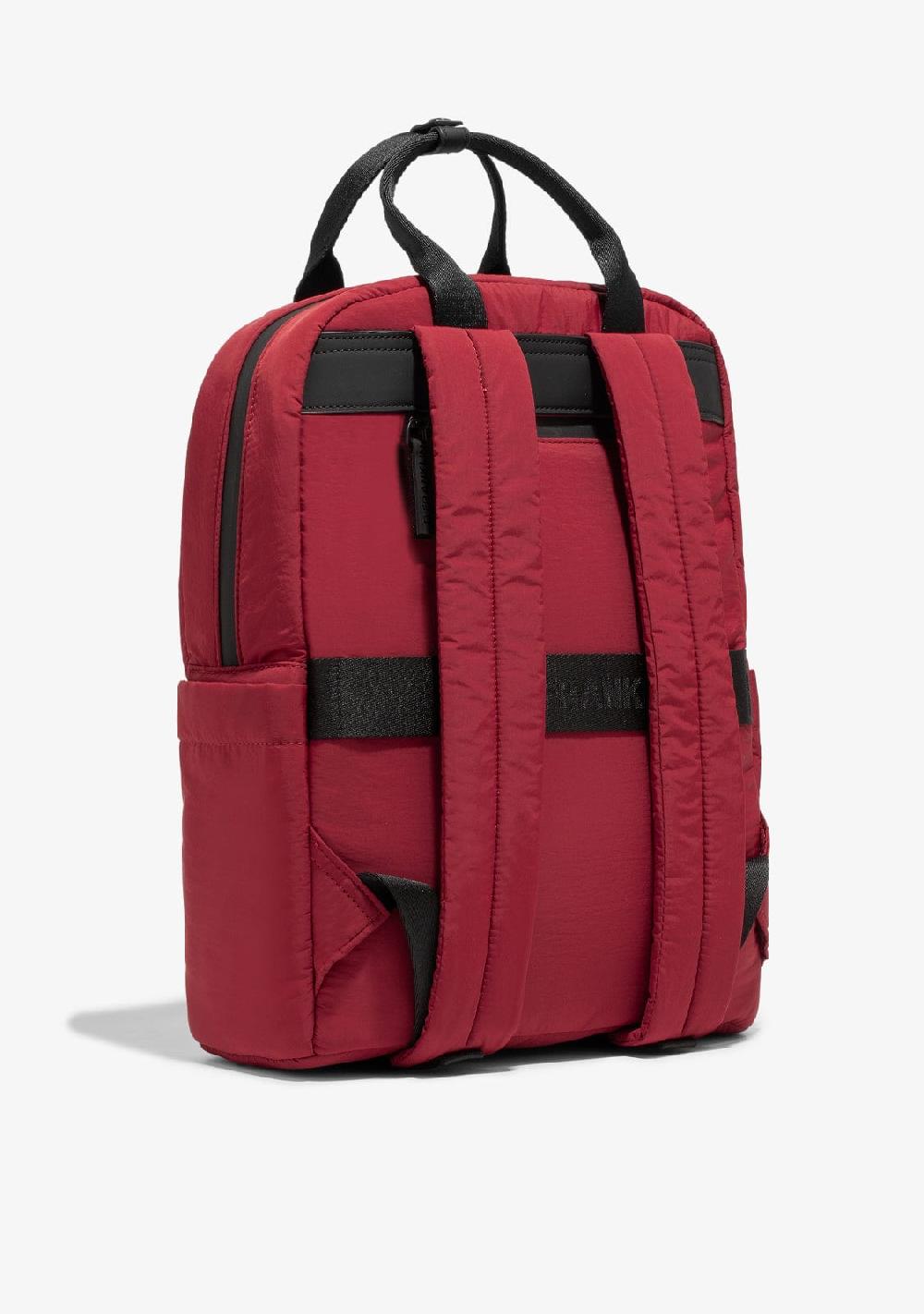D.franklin Multi-Pocket Nylon Backpack Red