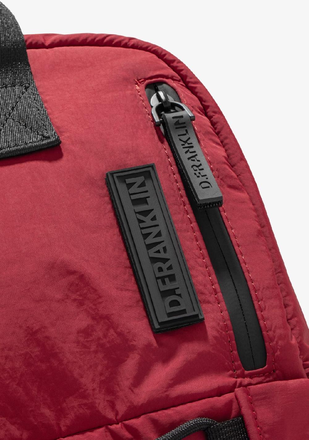 D.franklin Multi-Pocket Nylon Backpack Red