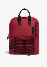 D.franklin Multi-Pocket Nylon Backpack Red