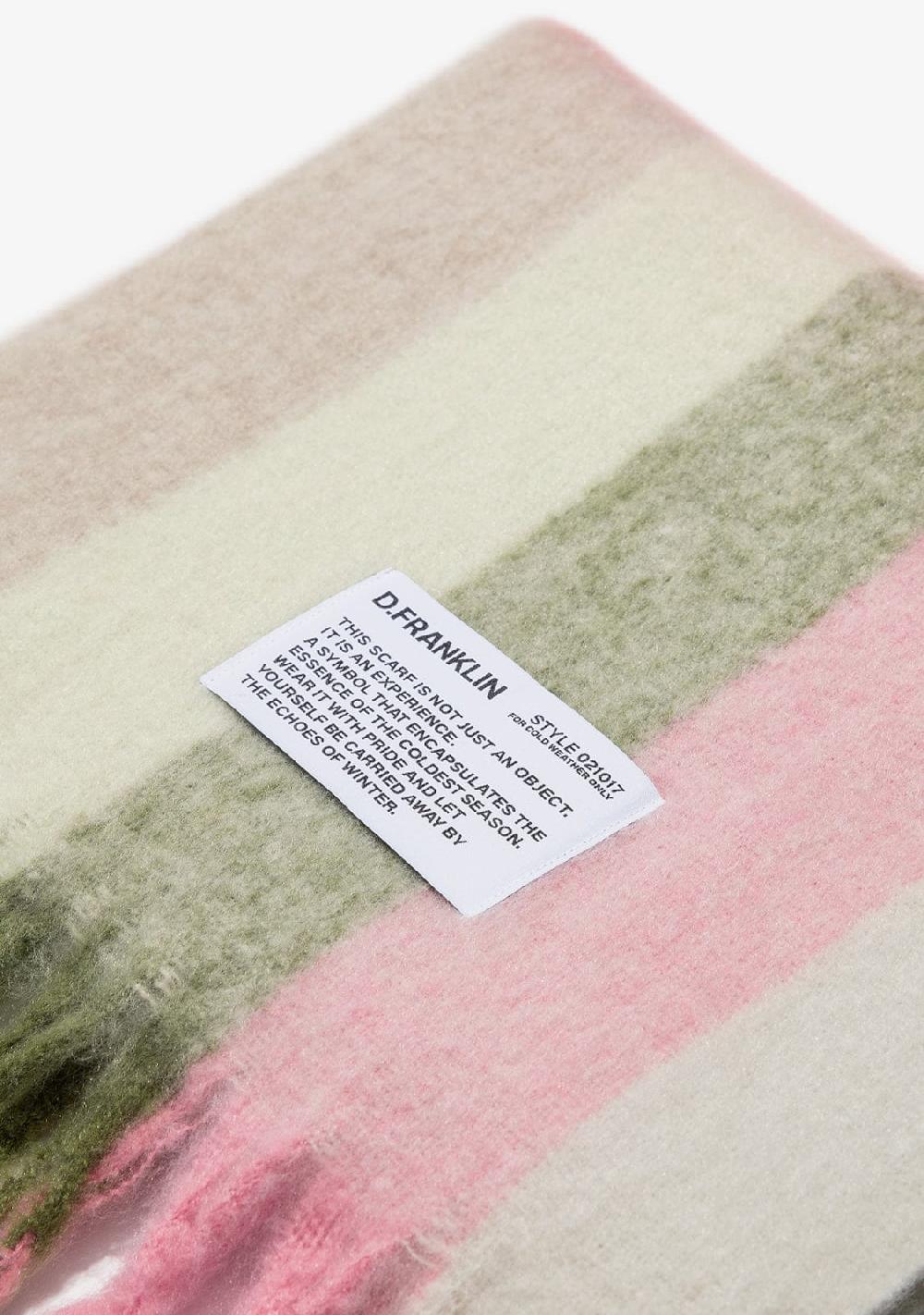 D.franklin Nordic Bomb Plaid Scarf Green/ Coral