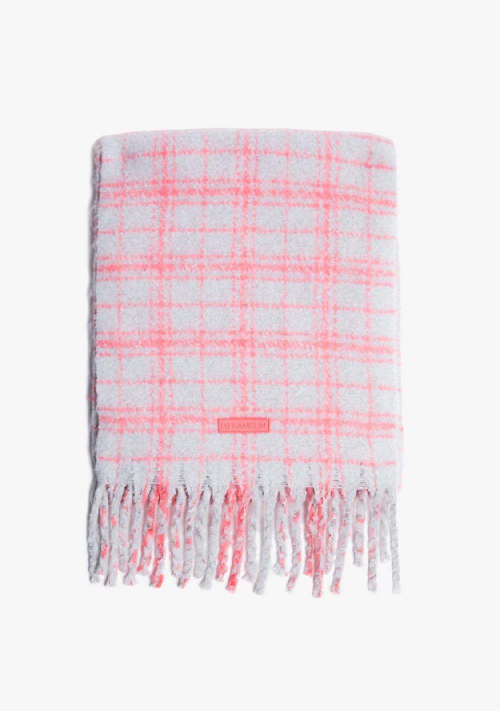 D.franklin Nordic Bomb Plaid Scarf Grey