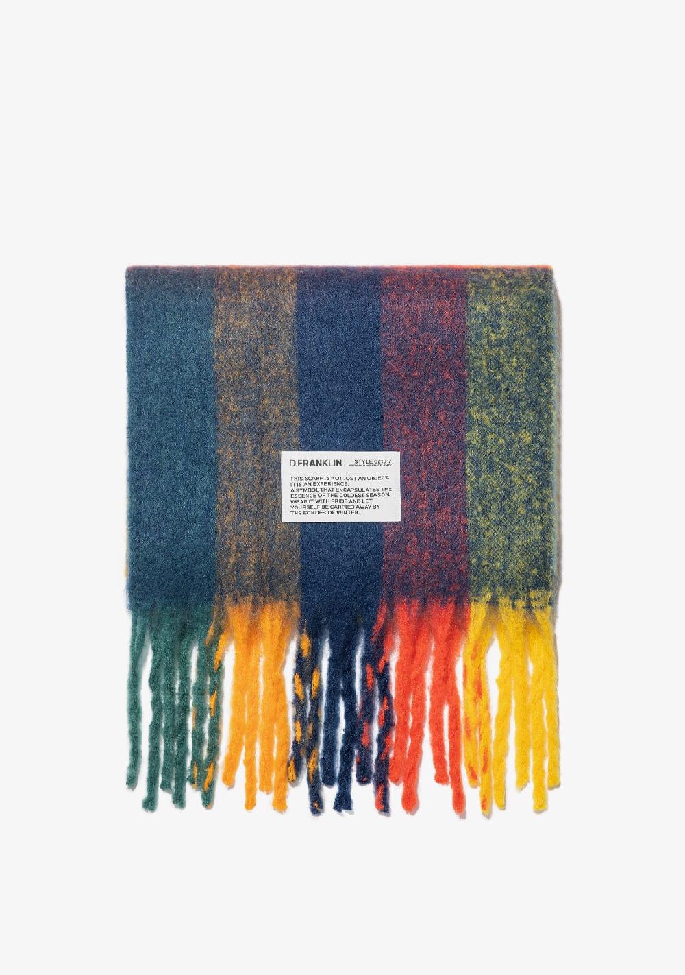 D.franklin Nordic Bomb Plaid Scarf Yellow / Multi