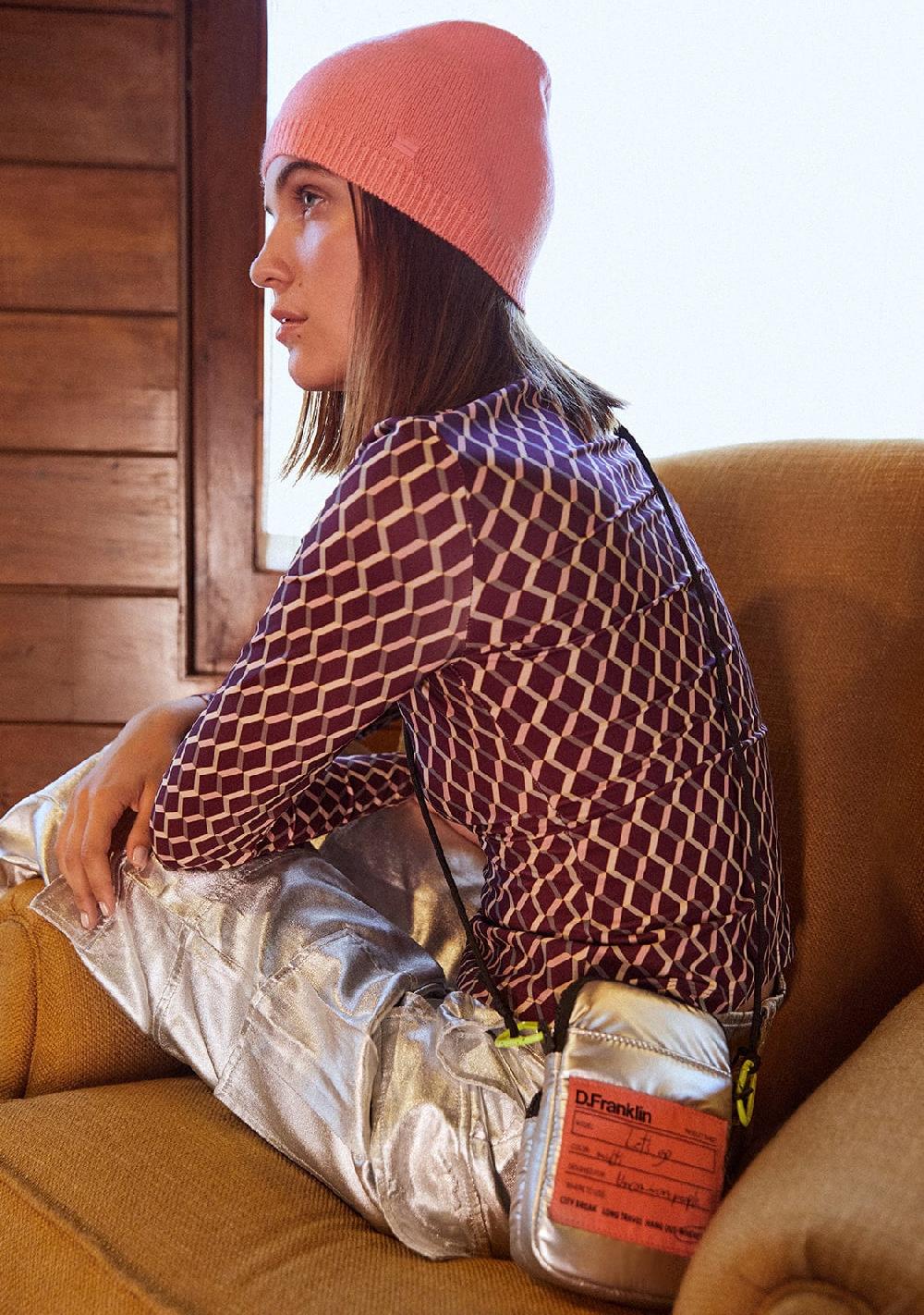 D.franklin Nordic Bomb Slouch Beanie Pink