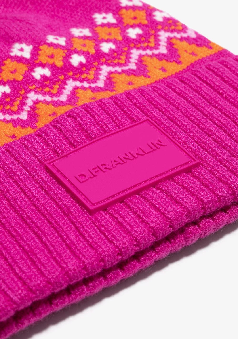 D.franklin Nordic TRK Fair Isle Beanie Fuchsia