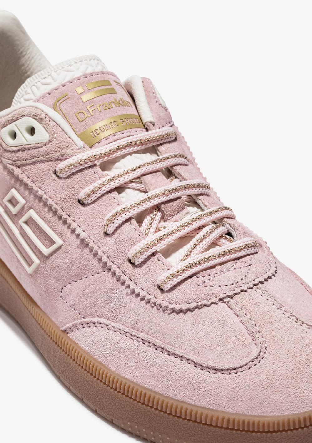 D.franklin Pink / Gold Metal Tip Shoelaces