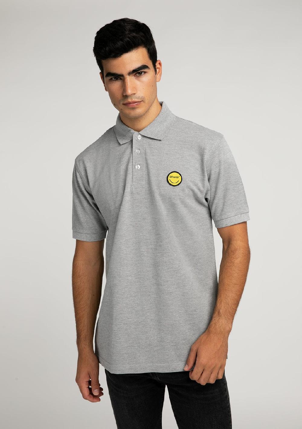 D.franklin Polo Smiley Heather Grey
