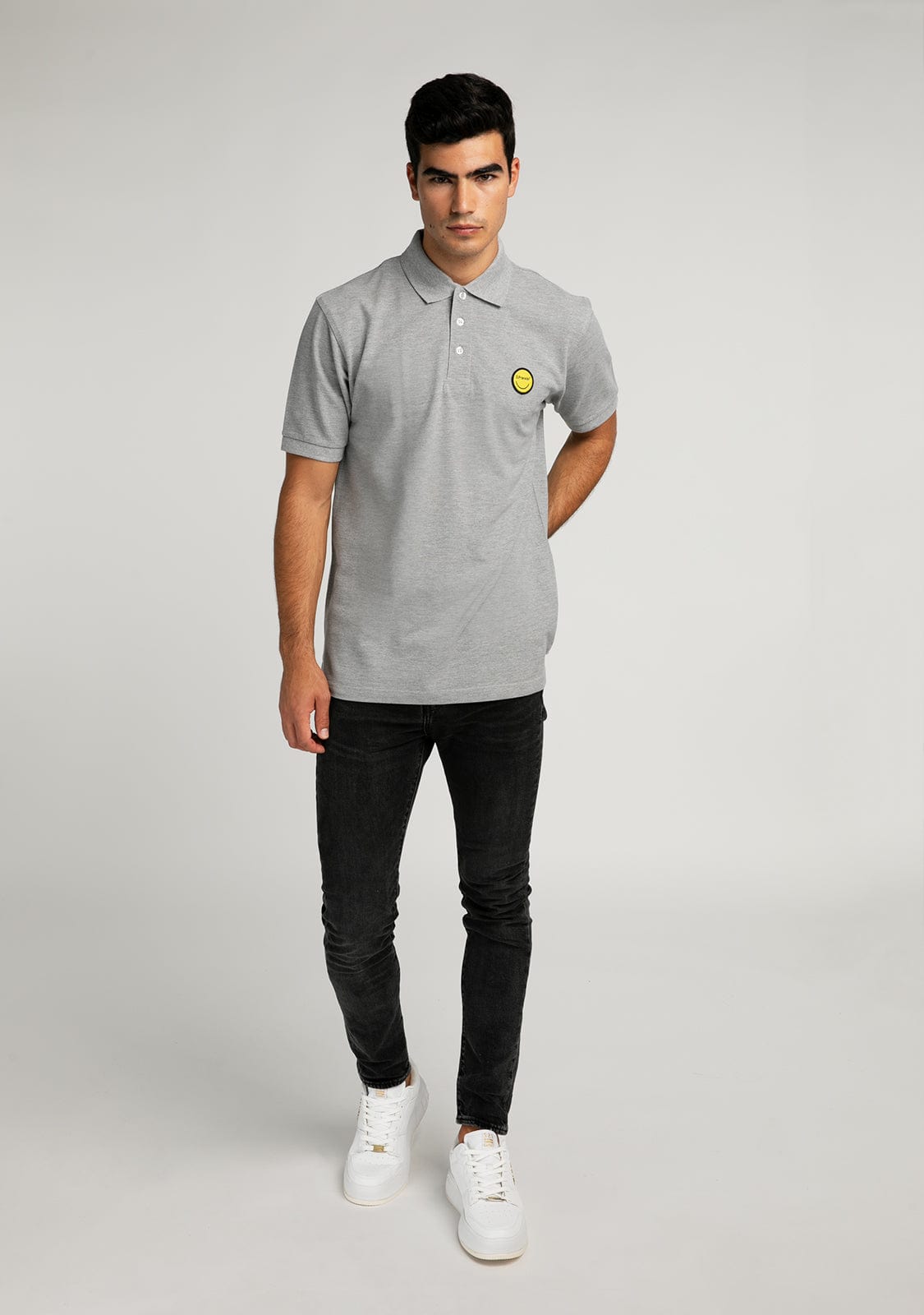 D.franklin Polo Smiley Heather Grey