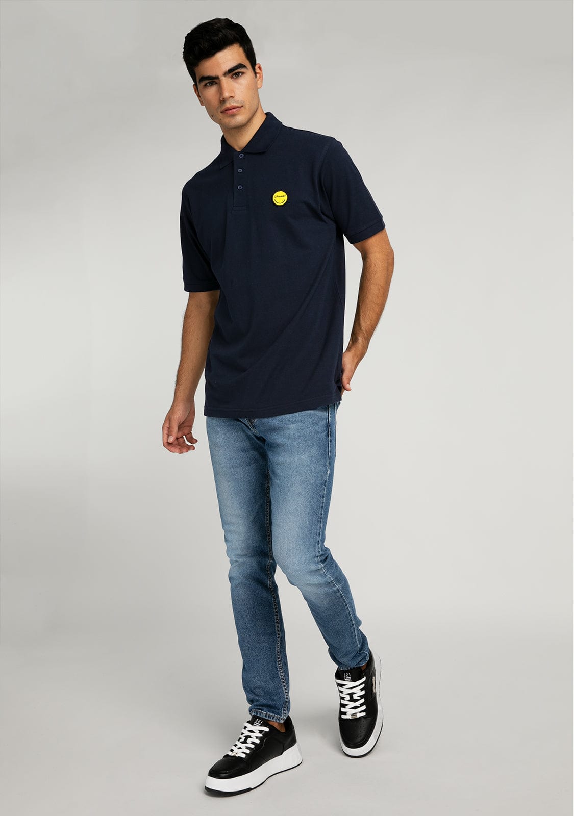 D.franklin Polo Smiley Navy
