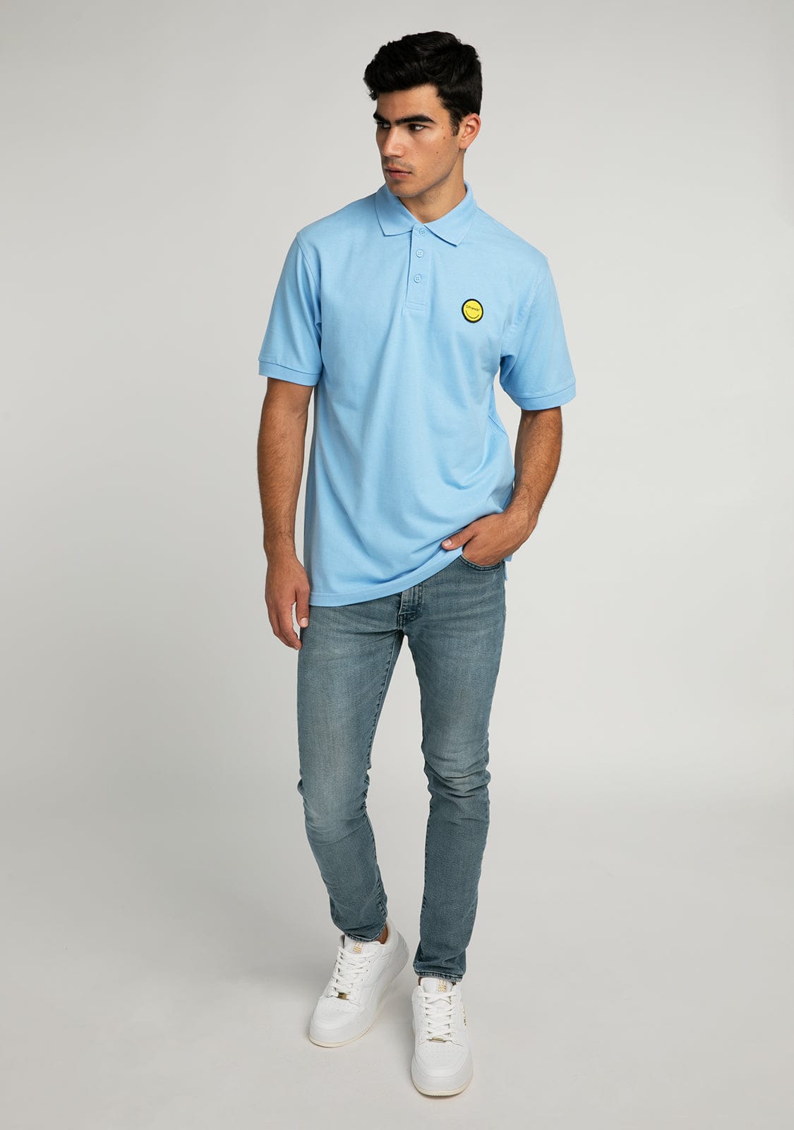 D.franklin Polo Smiley Sky Blue