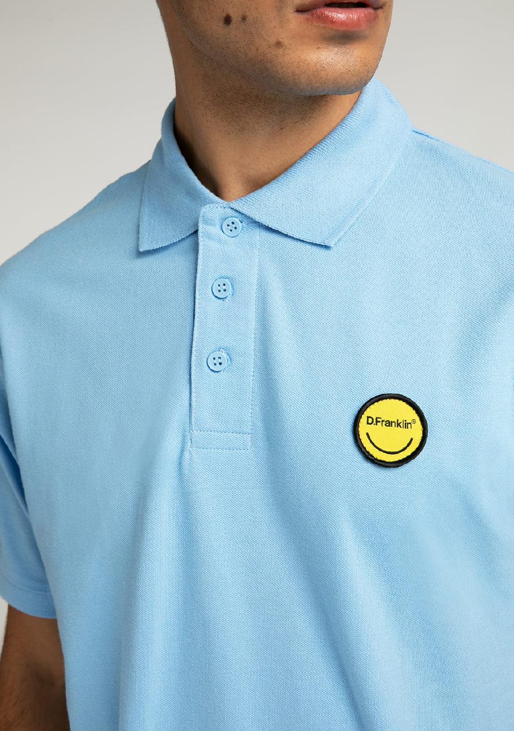 D.franklin Polo Smiley Sky Blue