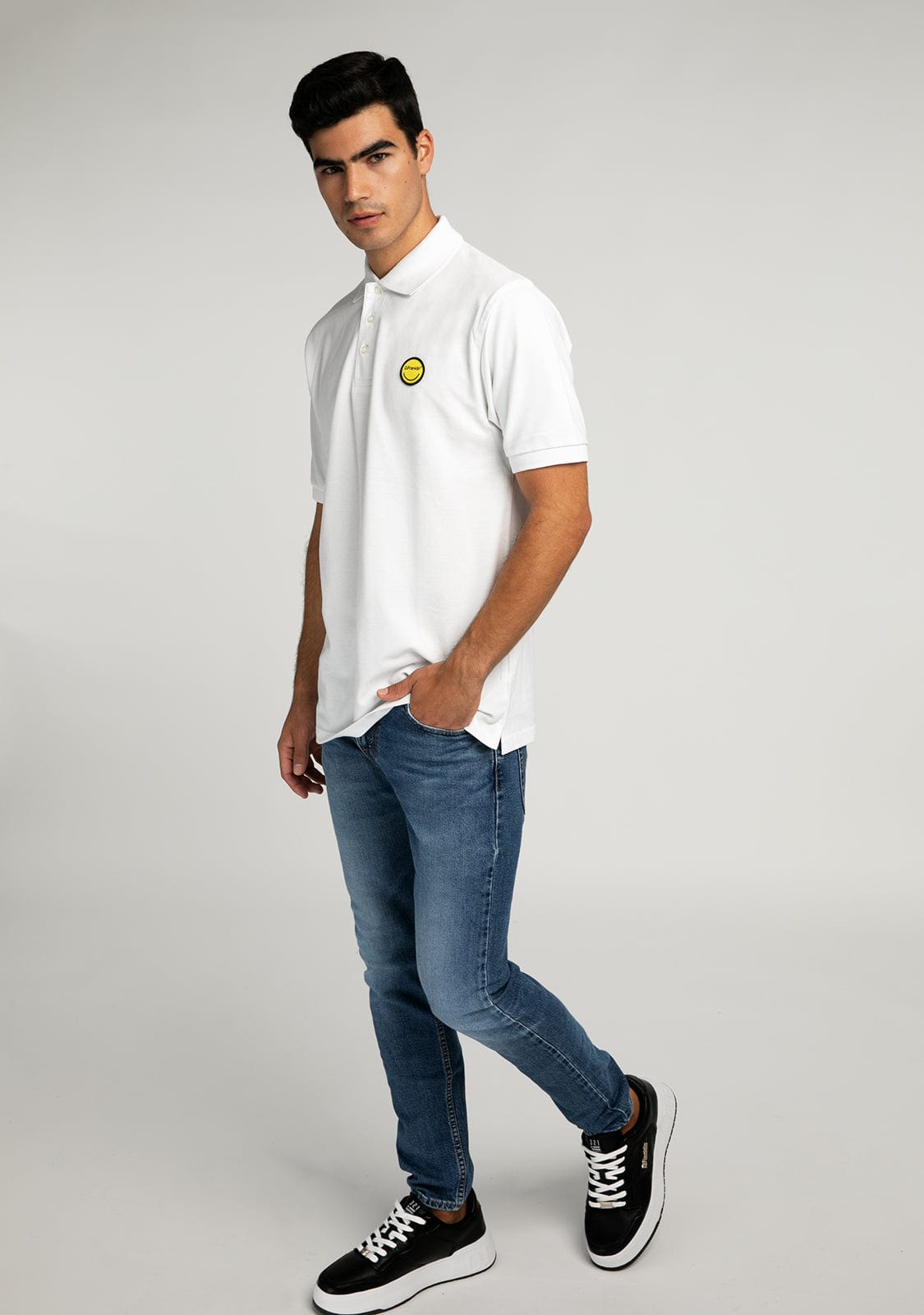 D.franklin Polo Smiley White
