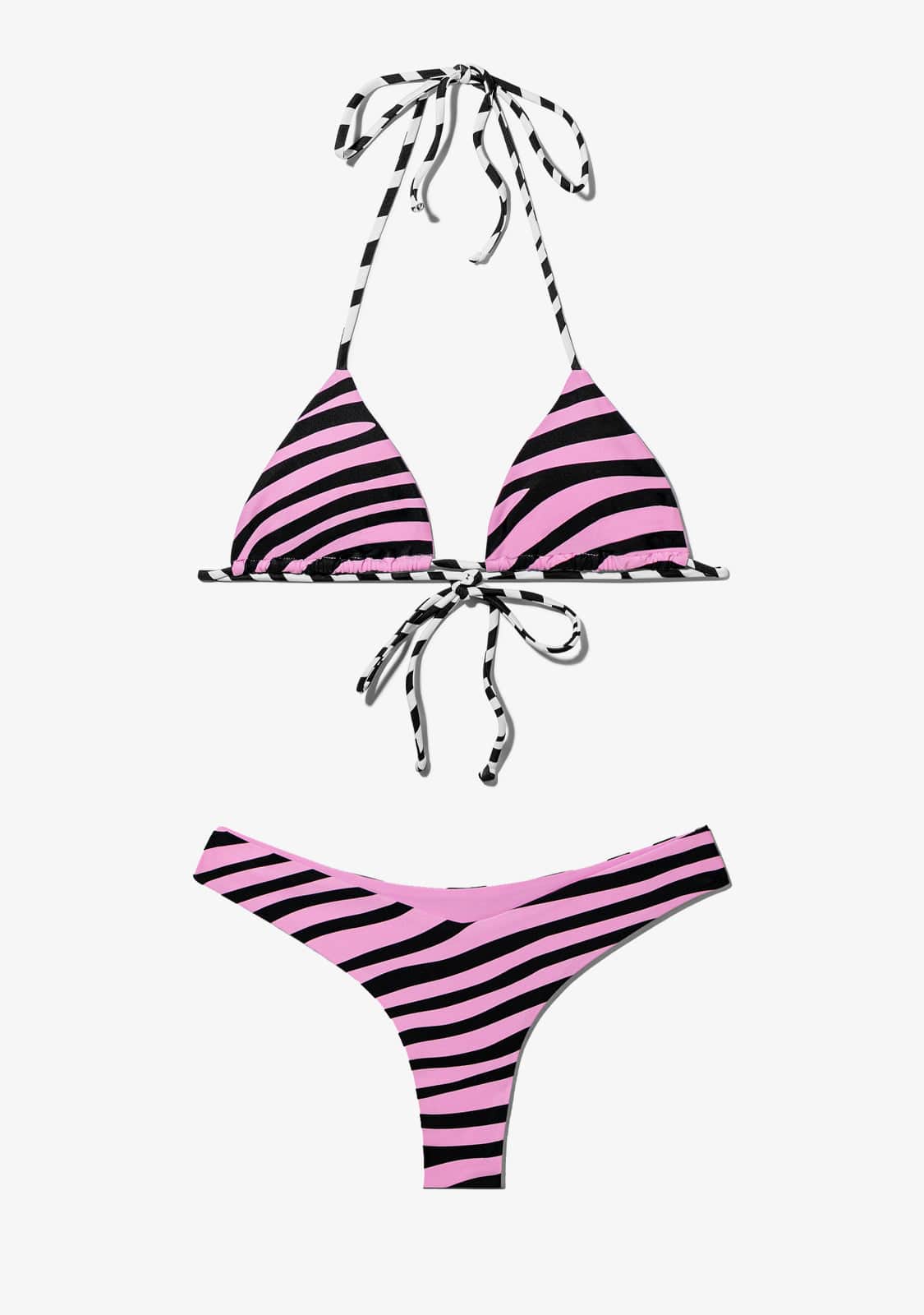 D.franklin Samoa Top + Fiji Bottom Bikini Zebra Pink