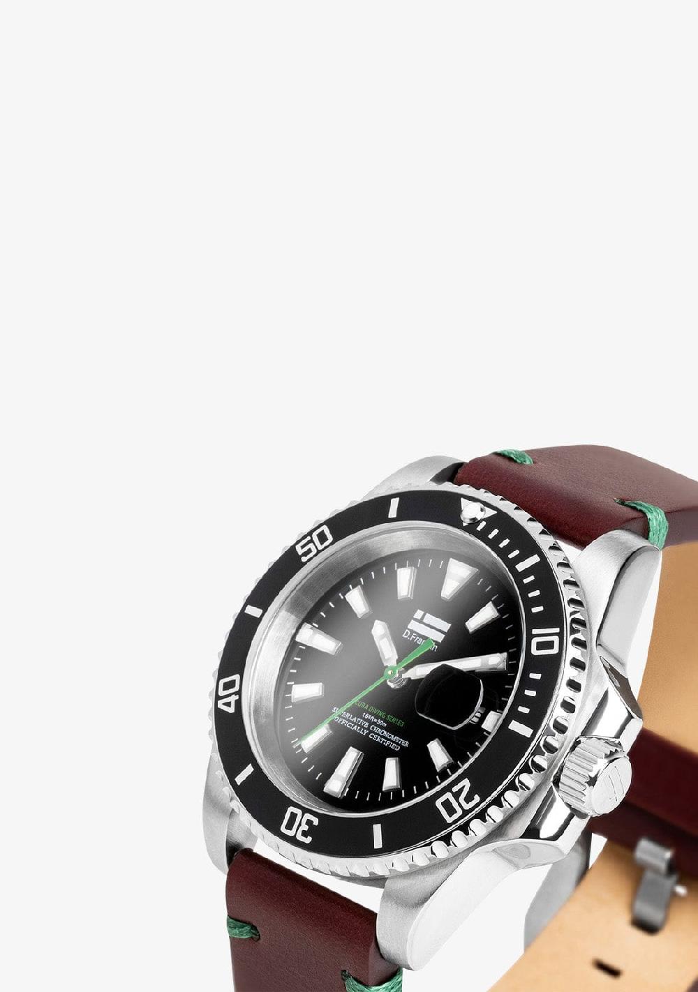 D.franklin Scuba Diving Brown Steel Black / Black