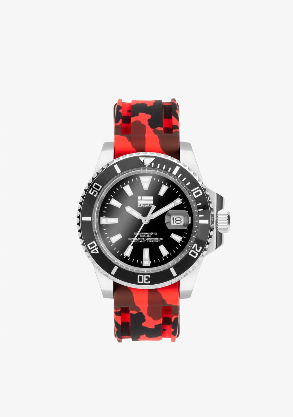 D.franklin Scuba Diving Red Camo Steel Black