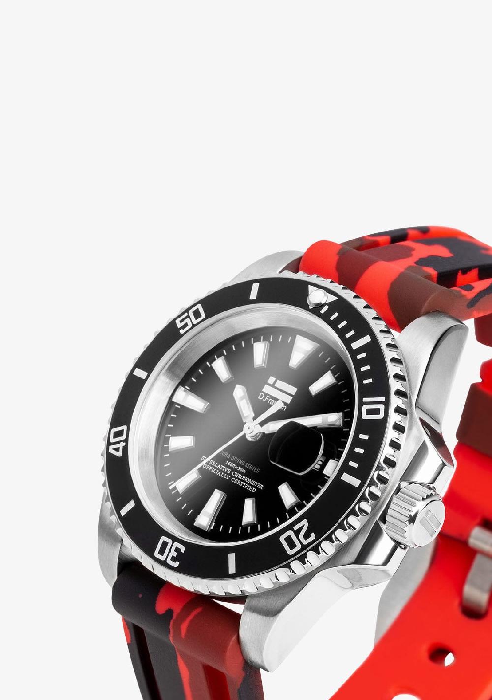 D.franklin Scuba Diving Red Camo Steel Black