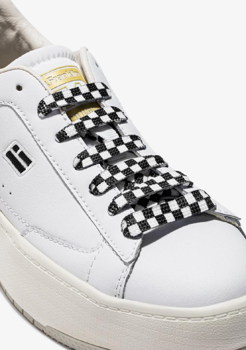 D.franklin Urban Check Shoelaces Black / White