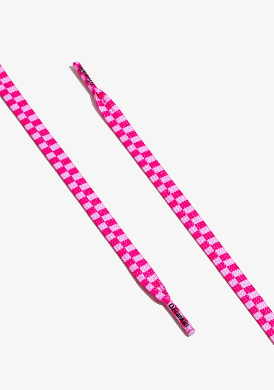 D.franklin Urban Check Shoelaces Pink / White