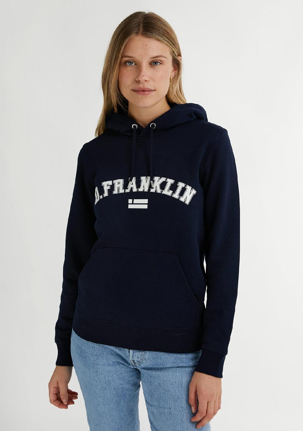 D.franklin Varsity Hoodie Navy / White