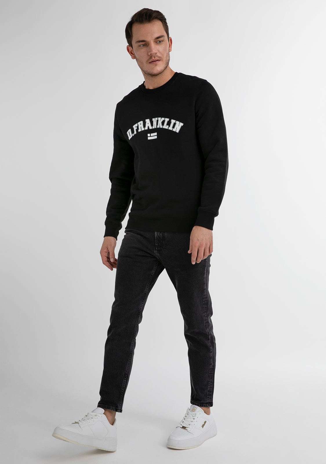 D.franklin Varsity Sweatshirt Black / White
