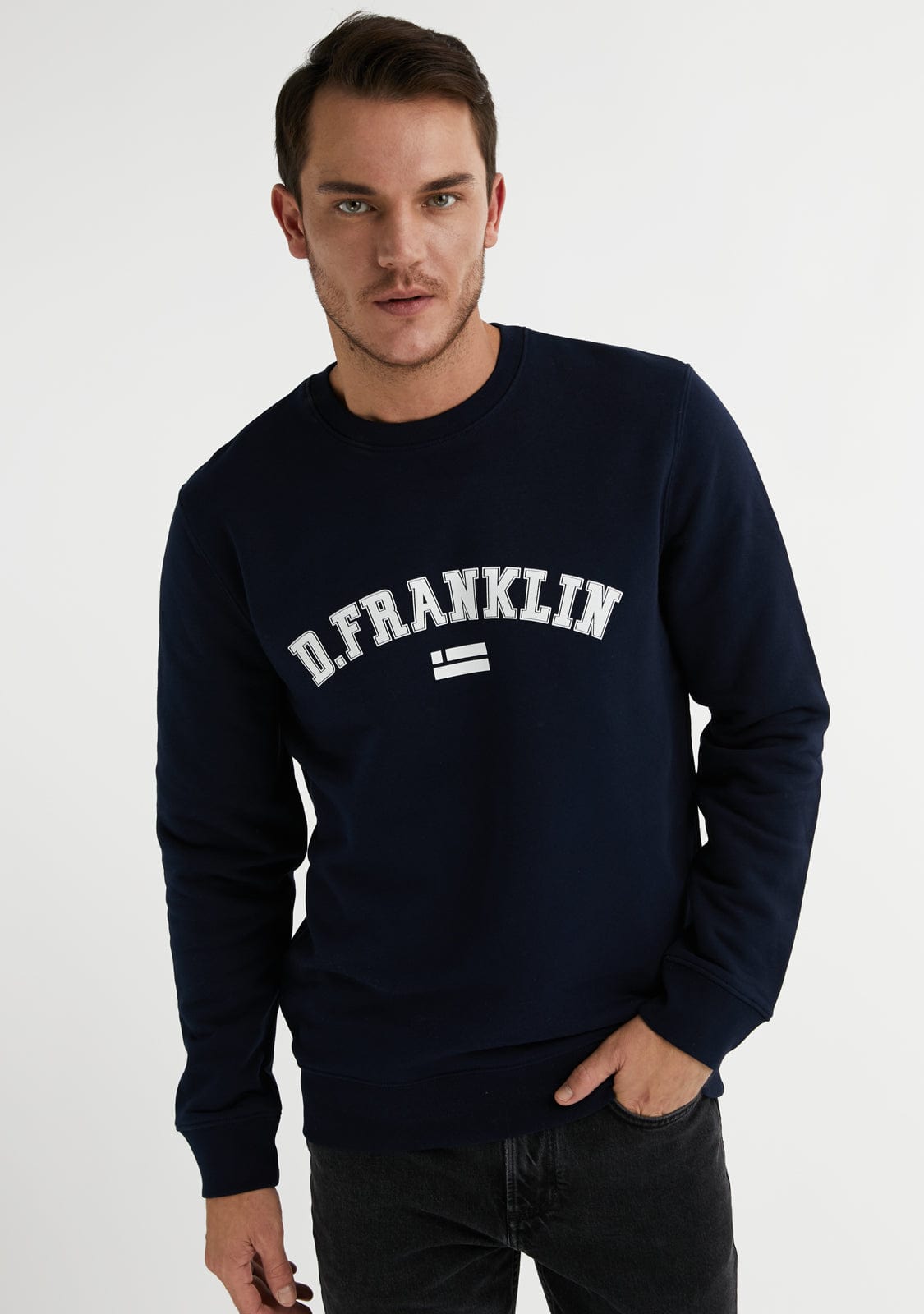 D.franklin Varsity Sweatshirt Navy / White