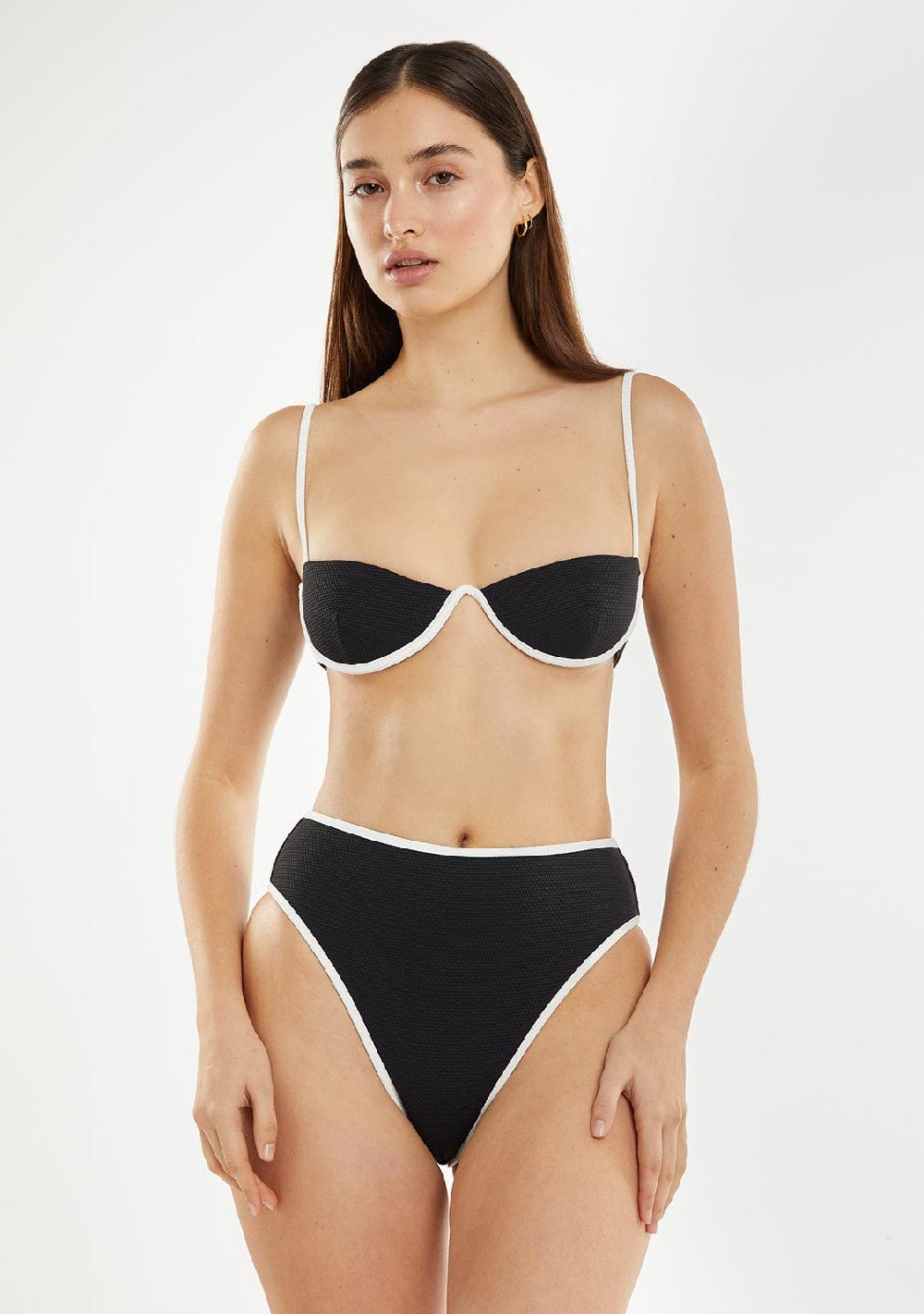 D.franklin Wake Top + Wake Bottom Bikini Black